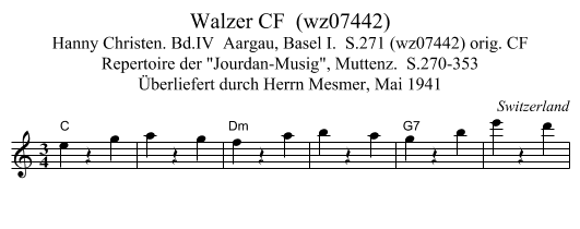 Walzer CF  (wz07442) - staff notation