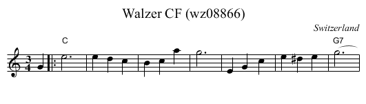Walzer CF (wz08866) - staff notation