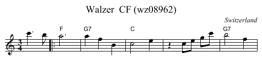 Walzer  CF (wz08962) - staff notation