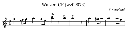 Walzer  CF (wz09073) - staff notation
