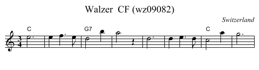 Walzer  CF (wz09082) - staff notation
