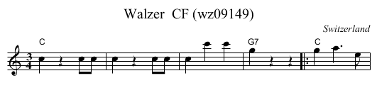 Walzer  CF (wz09149) - staff notation
