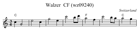 Walzer  CF (wz09240) - staff notation