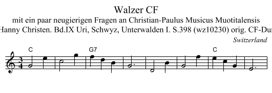 Walzer CF - staff notation