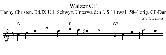 Walzer CF - staff notation