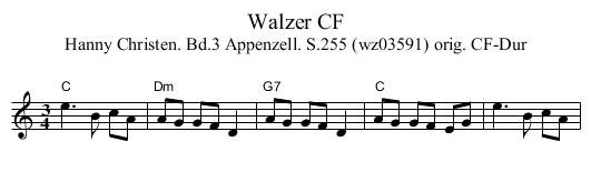 Walzer CF - staff notation