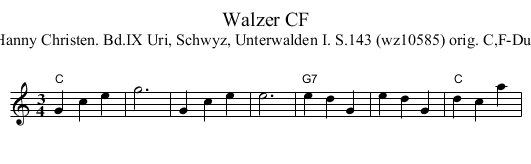Walzer CF - staff notation