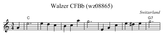 Walzer CFBb (wz08865) - staff notation