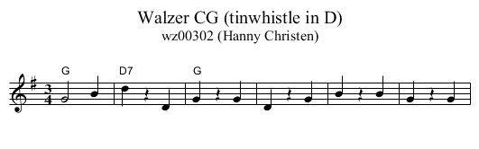 Walzer CG (tinwhistle in D) - staff notation