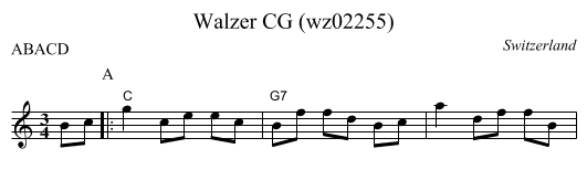 Walzer CG (wz02255) - staff notation