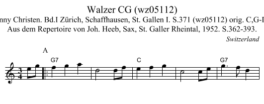 Walzer CG (wz05112) - staff notation