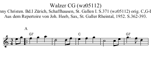 Walzer CG (wz05112) - staff notation