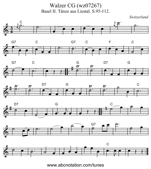 Walzer CG (wz07267) - staff notation