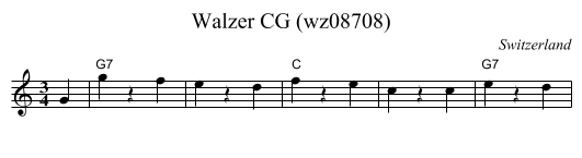 Walzer CG (wz08708) - staff notation