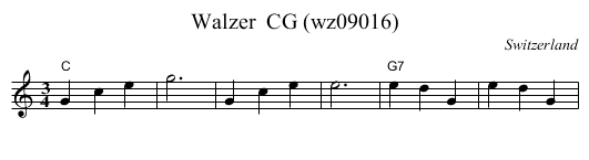 Walzer  CG (wz09016) - staff notation