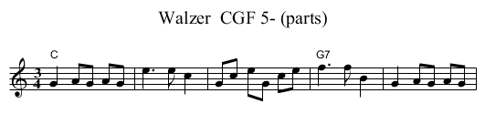 Walzer  CGF 5- (parts) - staff notation