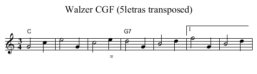 Walzer CGF (5letras transposed) - staff notation