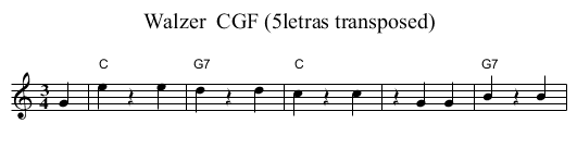 Walzer  CGF (5letras transposed) - staff notation
