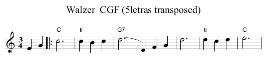 Walzer  CGF (5letras transposed) - staff notation