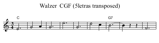 Walzer  CGF (5letras transposed) - staff notation