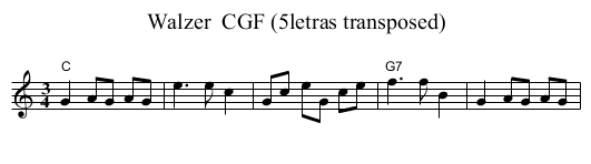 Walzer  CGF (5letras transposed) - staff notation