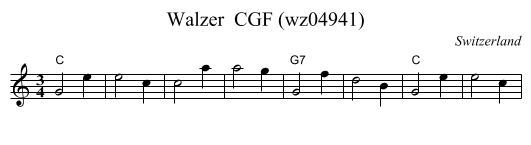 Walzer  CGF (wz04941) - staff notation