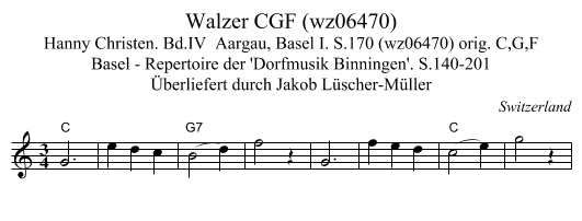 Walzer CGF (wz06470) - staff notation