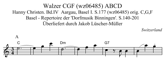 Walzer CGF (wz06485) ABCD - staff notation
