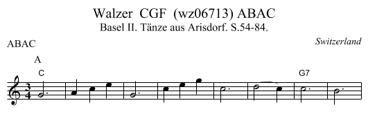 Walzer  CGF  (wz06713) ABAC - staff notation