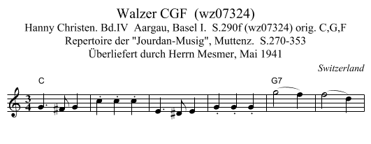 Walzer CGF  (wz07324) - staff notation