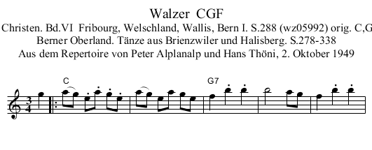Walzer  CGF - staff notation