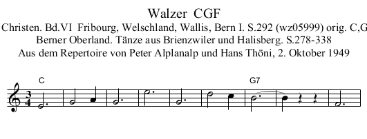 Walzer  CGF - staff notation