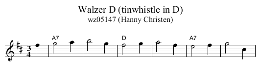 Walzer D (tinwhistle in D) - staff notation