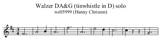 Walzer DA&G (tinwhistle in D) solo - staff notation