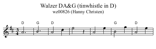 Walzer DA&G (tinwhistle in D) - staff notation