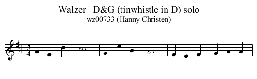 Walzer   D&G (tinwhistle in D) solo - staff notation