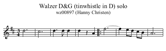 Walzer D&G (tinwhistle in D) solo - staff notation