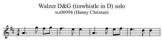 Walzer D&G (tinwhistle in D) solo - staff notation