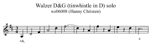 Walzer D&G (tinwhistle in D) solo - staff notation