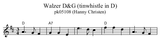 Walzer D&G (tinwhistle in D) - staff notation