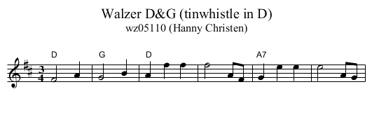 Walzer D&G (tinwhistle in D) - staff notation