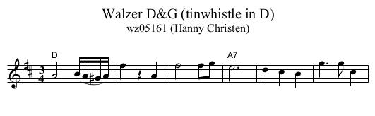 Walzer D&G (tinwhistle in D) - staff notation