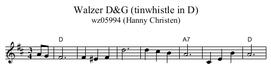 Walzer D&G (tinwhistle in D) - staff notation