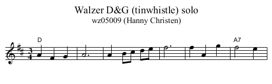 Walzer D&G (tinwhistle) solo - staff notation