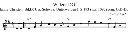 Walzer DG - staff notation