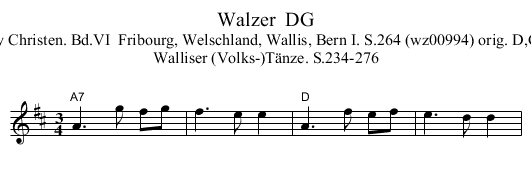 Walzer  DG - staff notation