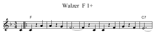 Walzer  F 1+ - staff notation