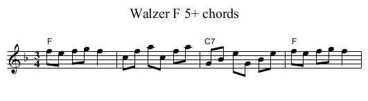 Walzer F 5+ chords - staff notation