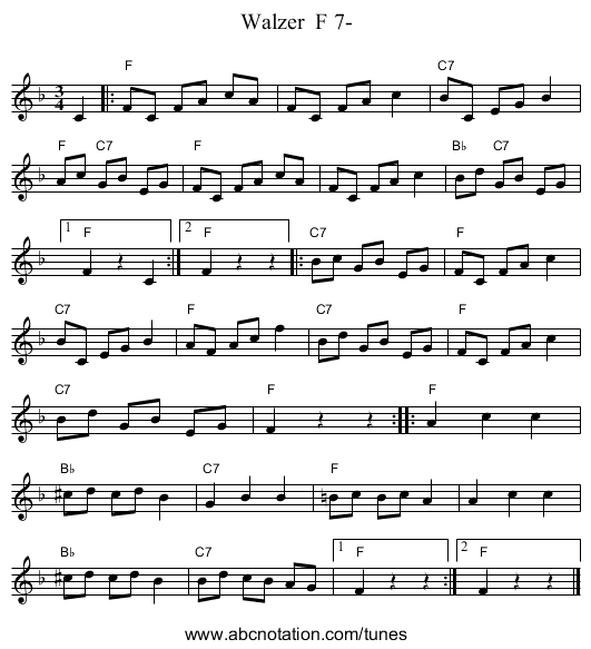 Walzer  F 7- - staff notation