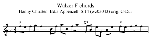 Walzer F chords - staff notation